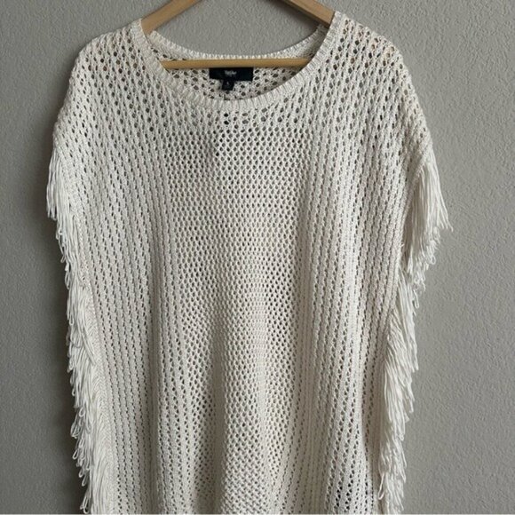 Vintage 90s Y2K Poncho Crochet Beach coverup Top Size Large NWT - Picture 5 of 7